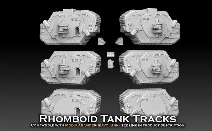 Rhomboid Tank Tracks 3D print model