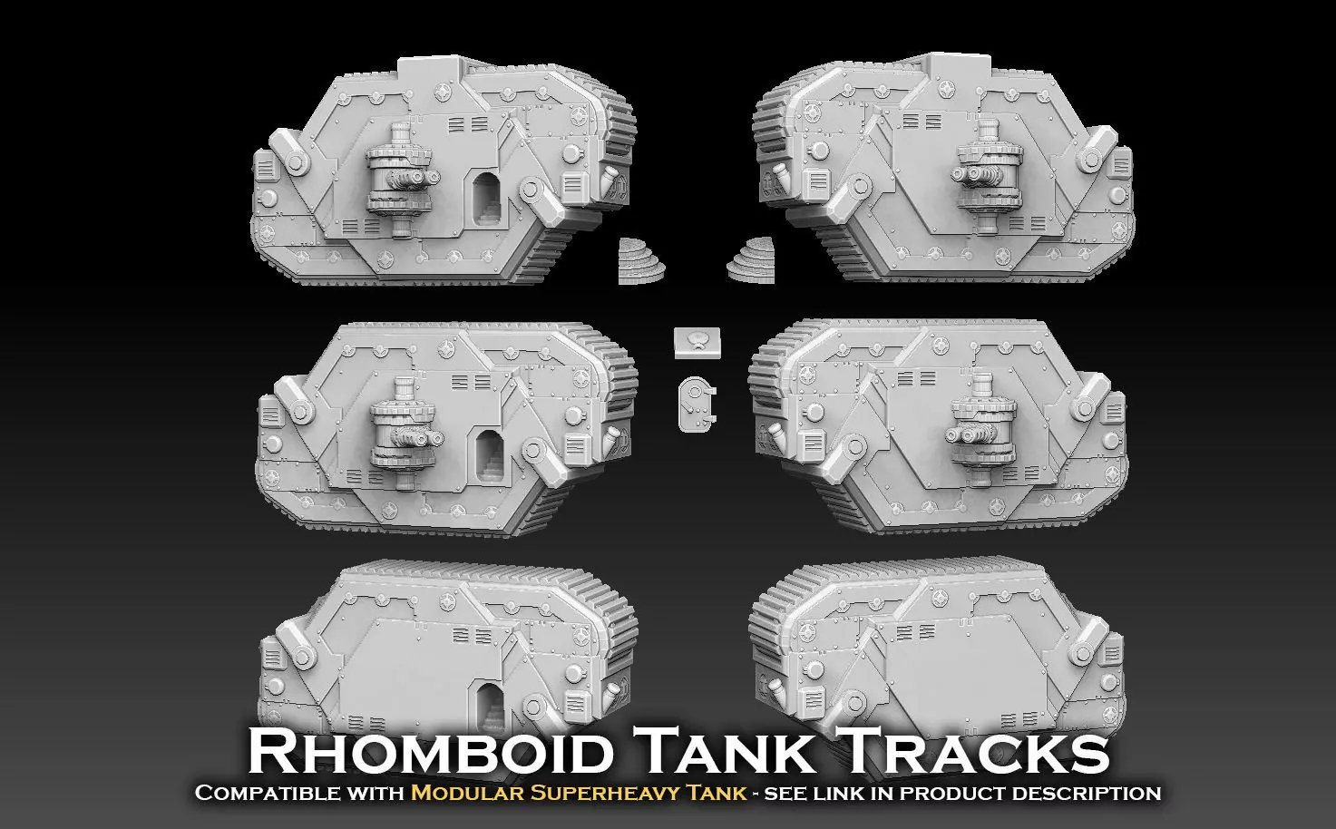 Rhomboid Tank Tracks 3D print model_0