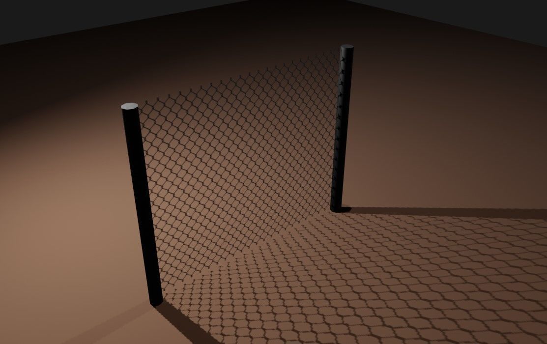 Wire Fence - Alambrado Low-poly 3D model_3