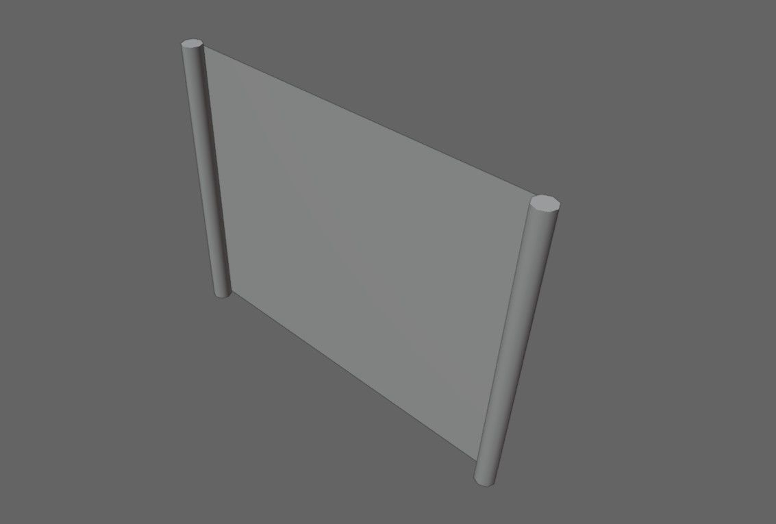 Wire Fence - Alambrado Low-poly 3D model_12