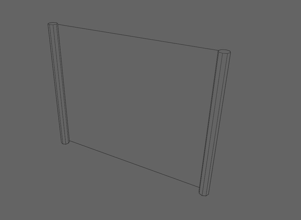 Wire Fence - Alambrado Low-poly 3D model_10