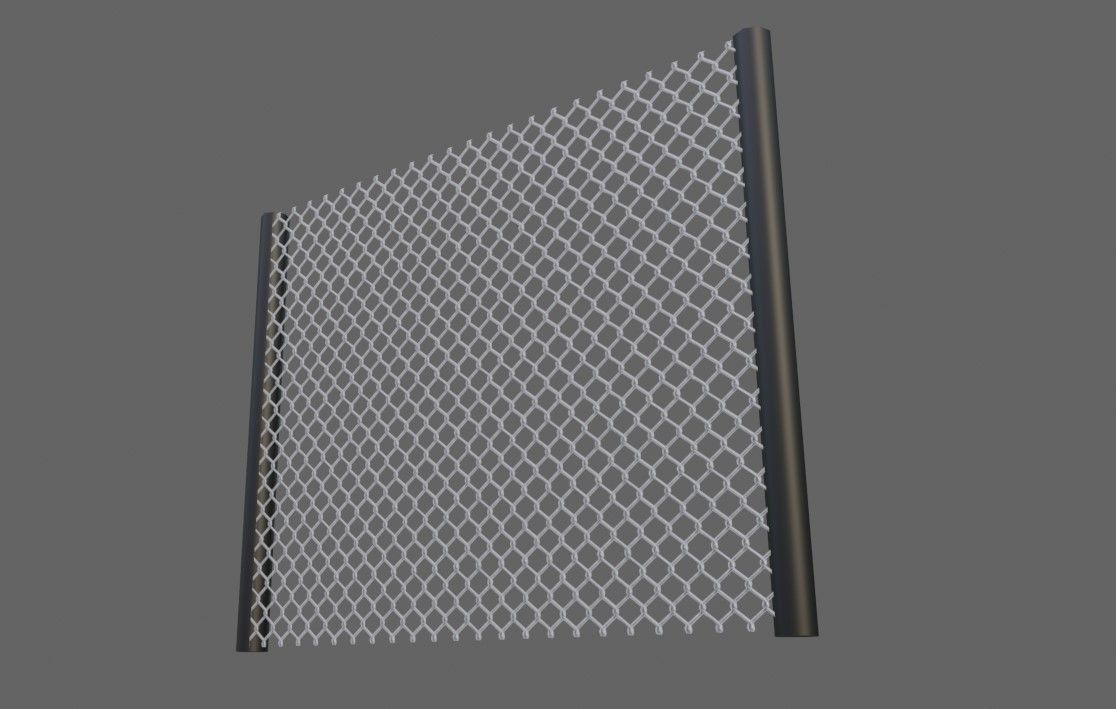 Wire Fence - Alambrado Low-poly 3D model_1