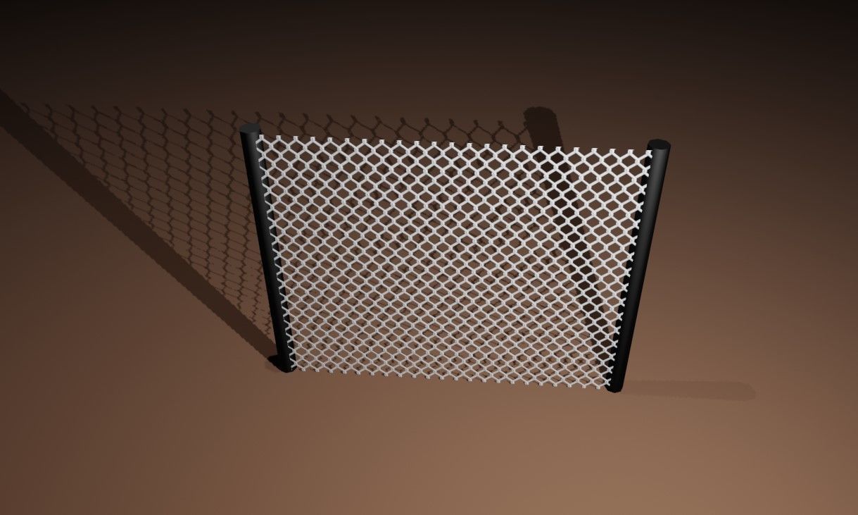 Wire Fence - Alambrado Low-poly 3D model_5