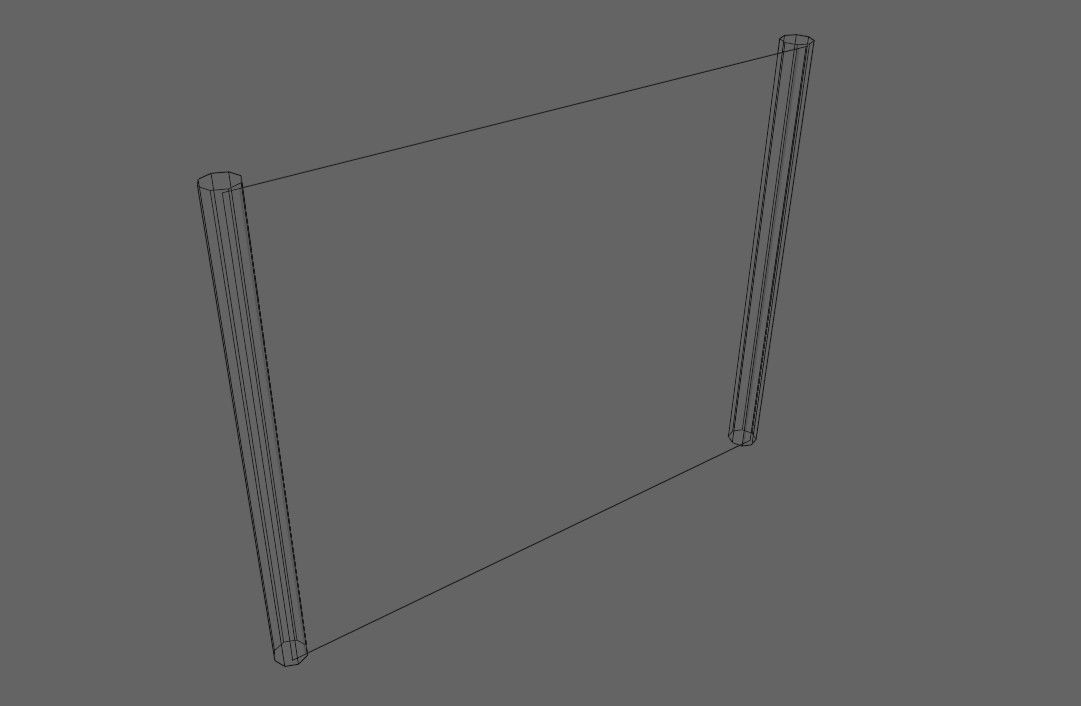 Wire Fence - Alambrado Low-poly 3D model_11