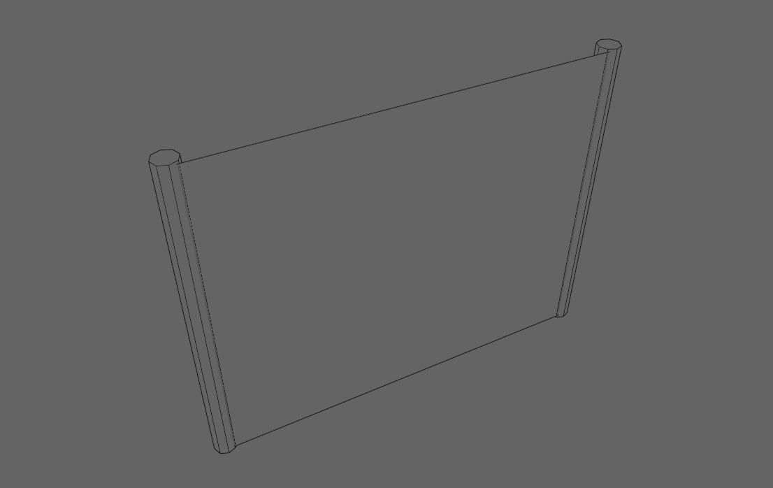 Wire Fence - Alambrado Low-poly 3D model_9