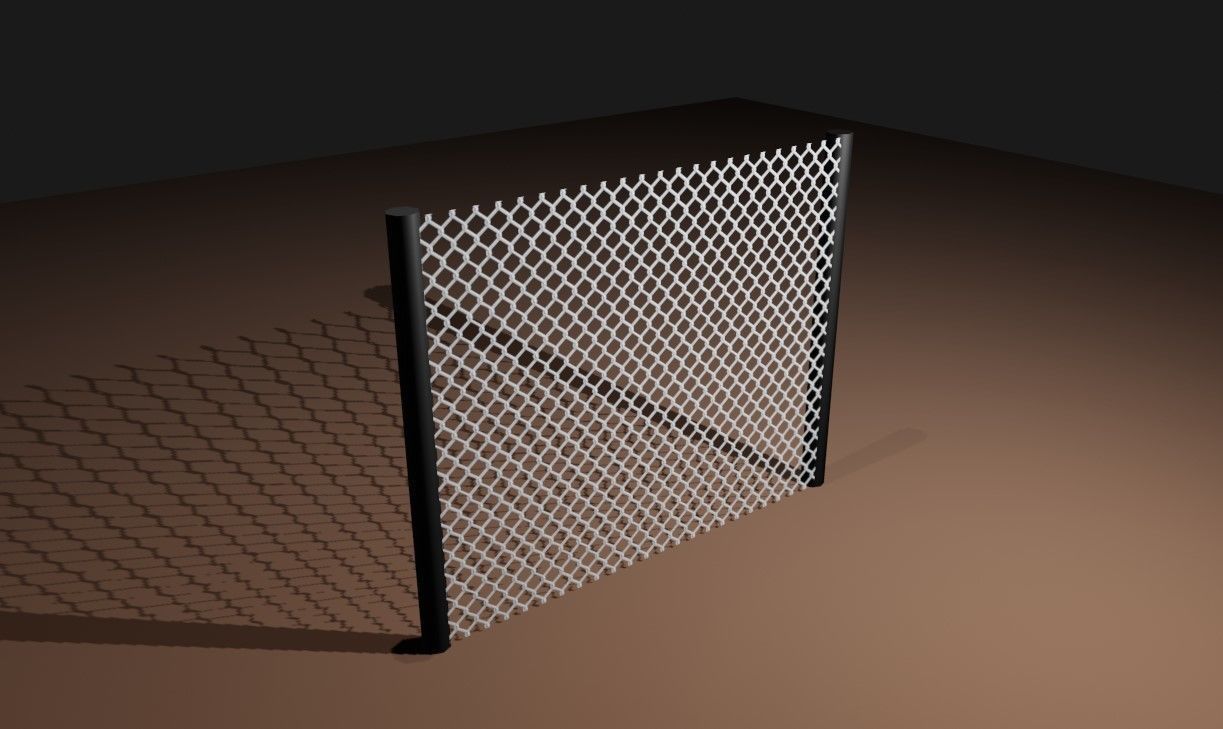 Wire Fence - Alambrado Low-poly 3D model_2