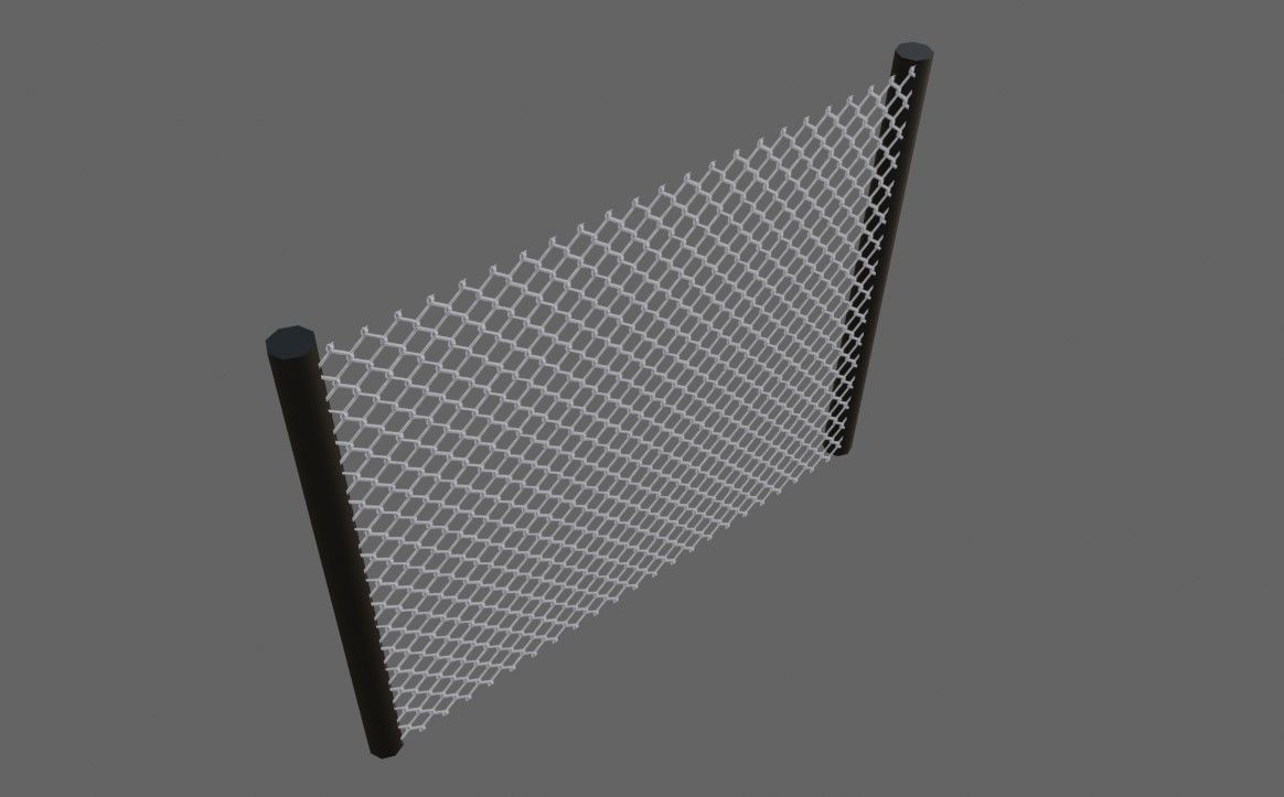 Wire Fence - Alambrado Low-poly 3D model_6