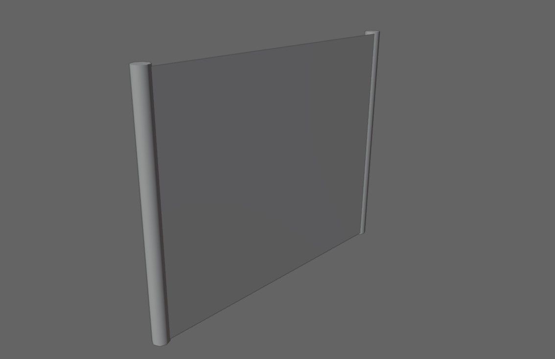 Wire Fence - Alambrado Low-poly 3D model_8