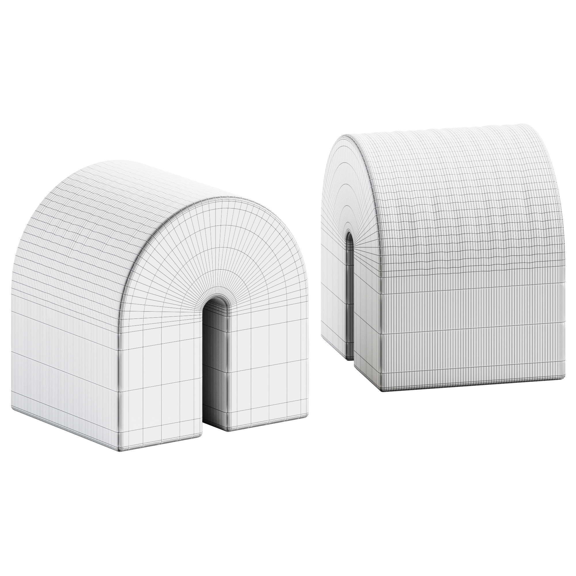 Curved Pouf by Kristina Dam Studio 3D model_2