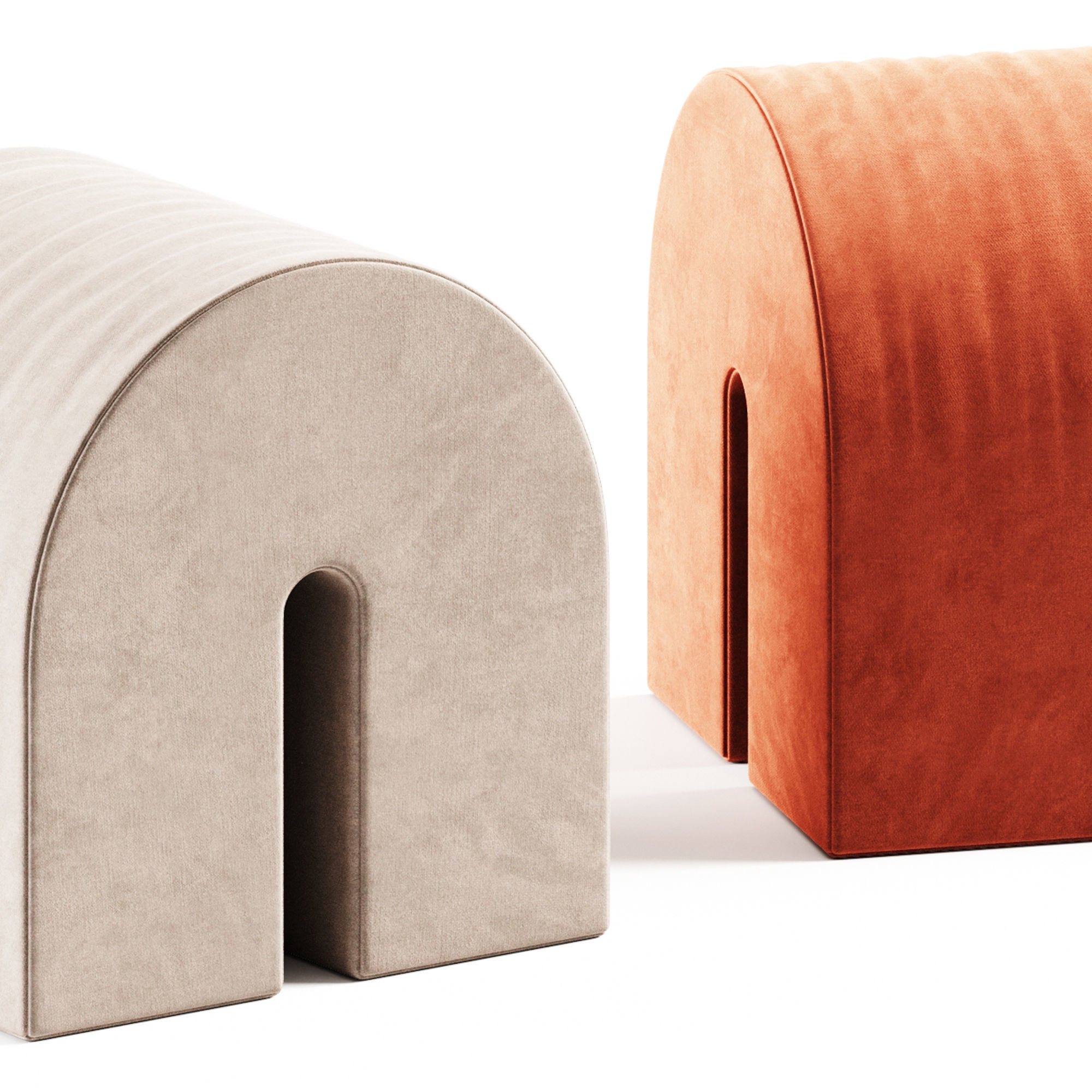 Curved Pouf by Kristina Dam Studio 3D model_1