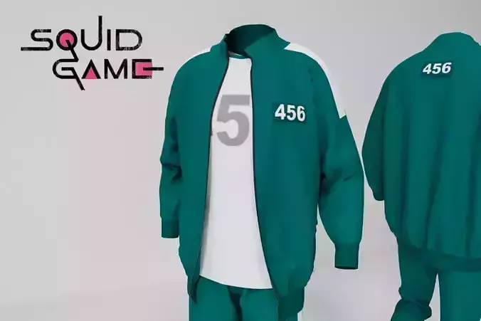 Squid game players uniform Low-poly 3D model