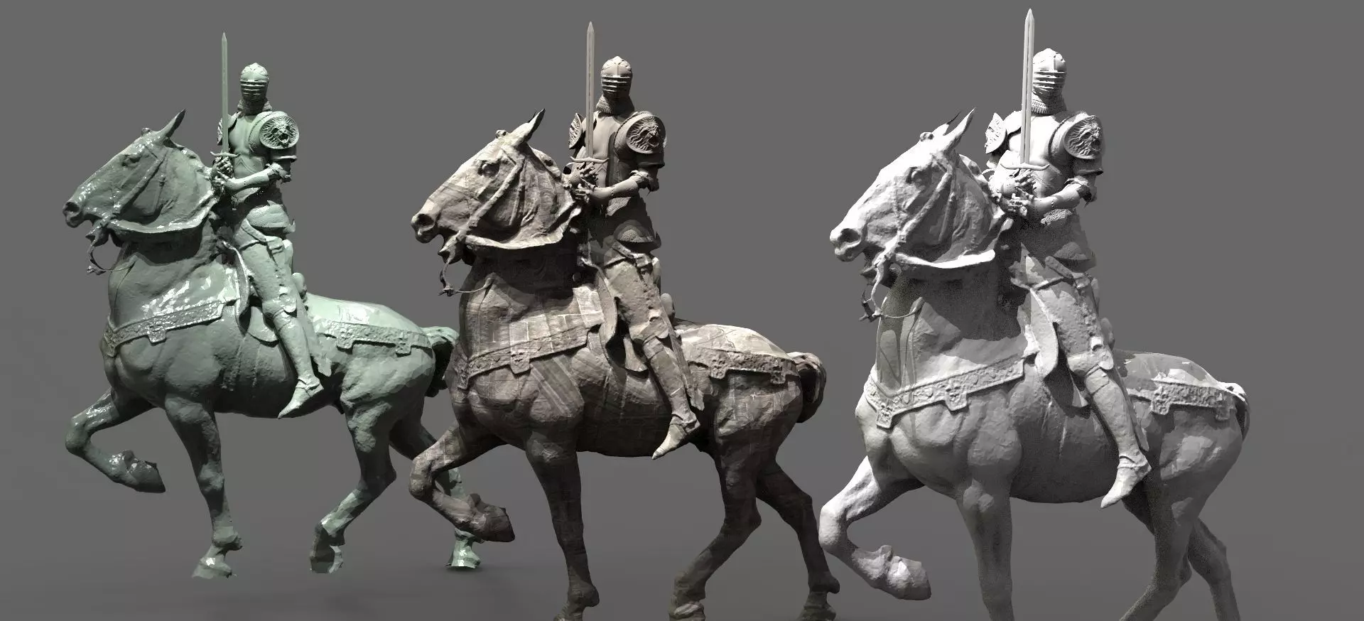 Knight on Horseback 3D model_0