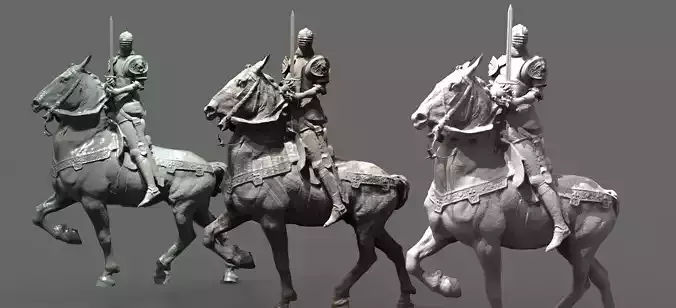 Knight on Horseback 3D model