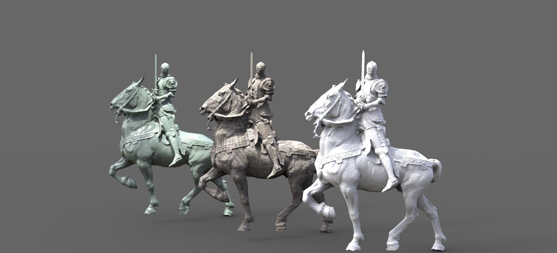 Knight on Horseback 3D model_1