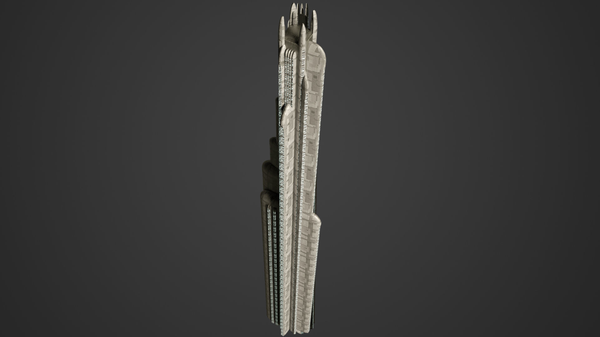 SciFi Building 5 Low-poly 3D model_1