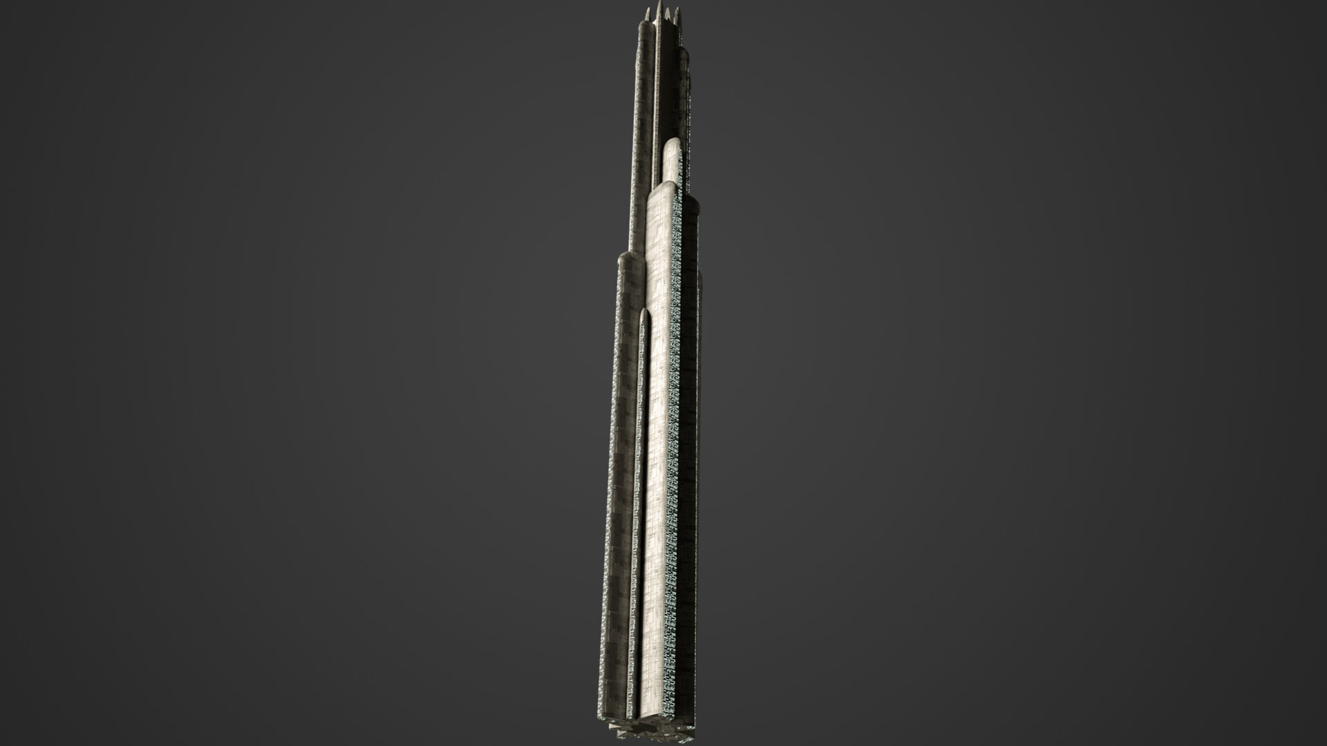 SciFi Building 5 Low-poly 3D model_3