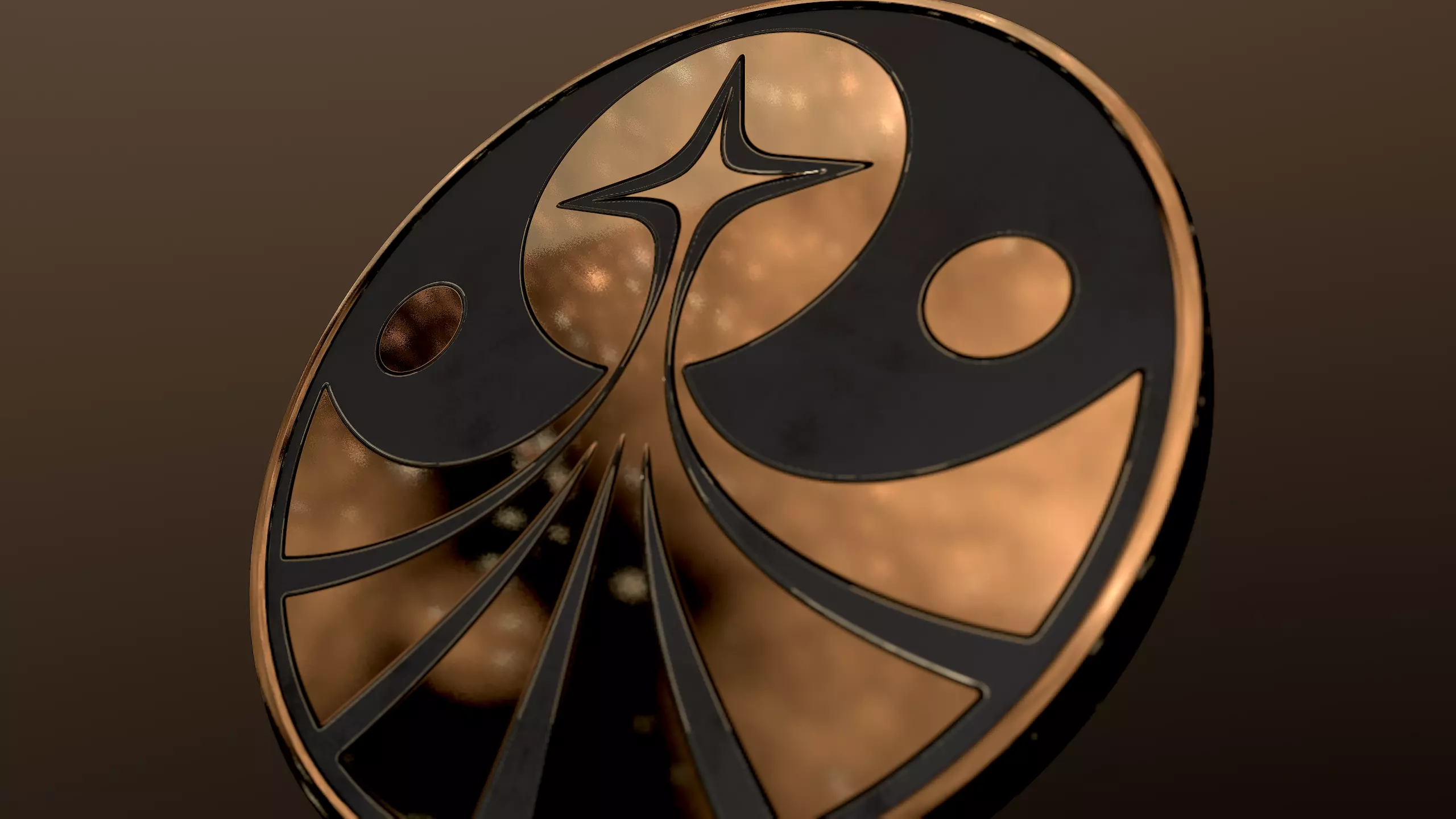 Foundation symbol coin fun Low-poly 3D model_0