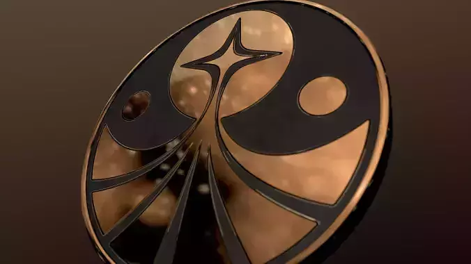 Foundation symbol coin fun Low-poly 3D model