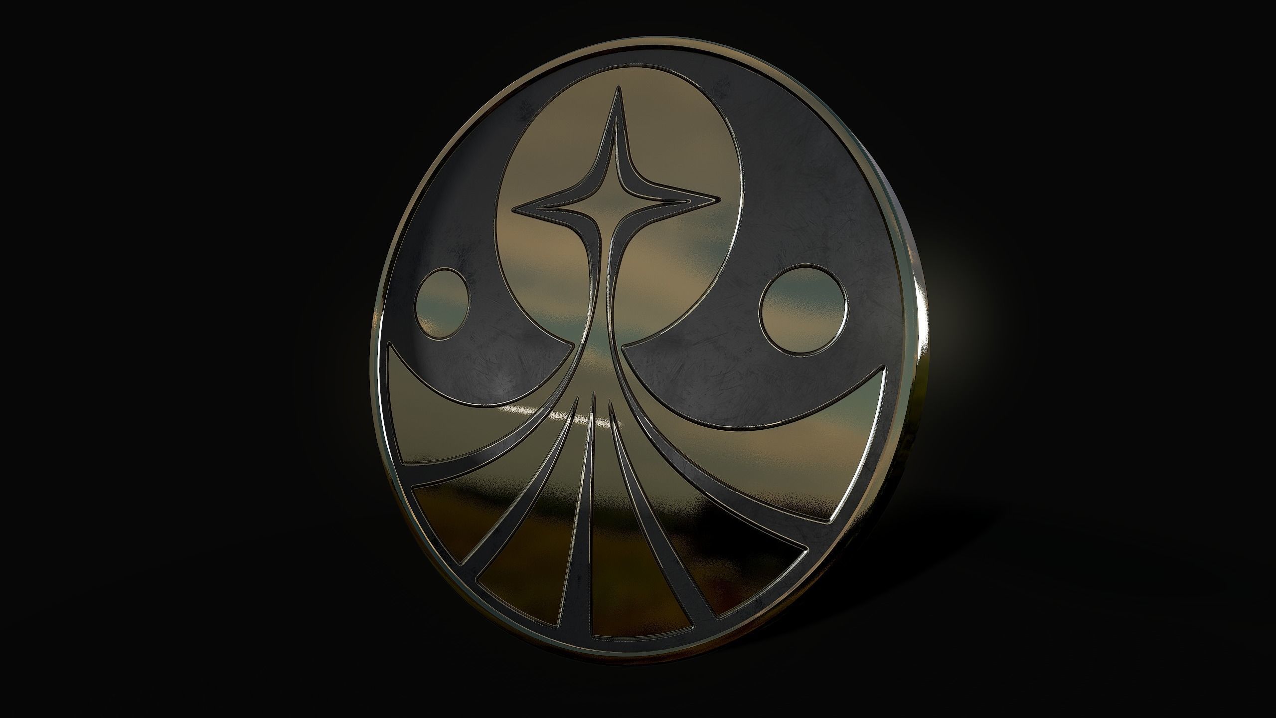 Foundation symbol coin fun Low-poly 3D model_10