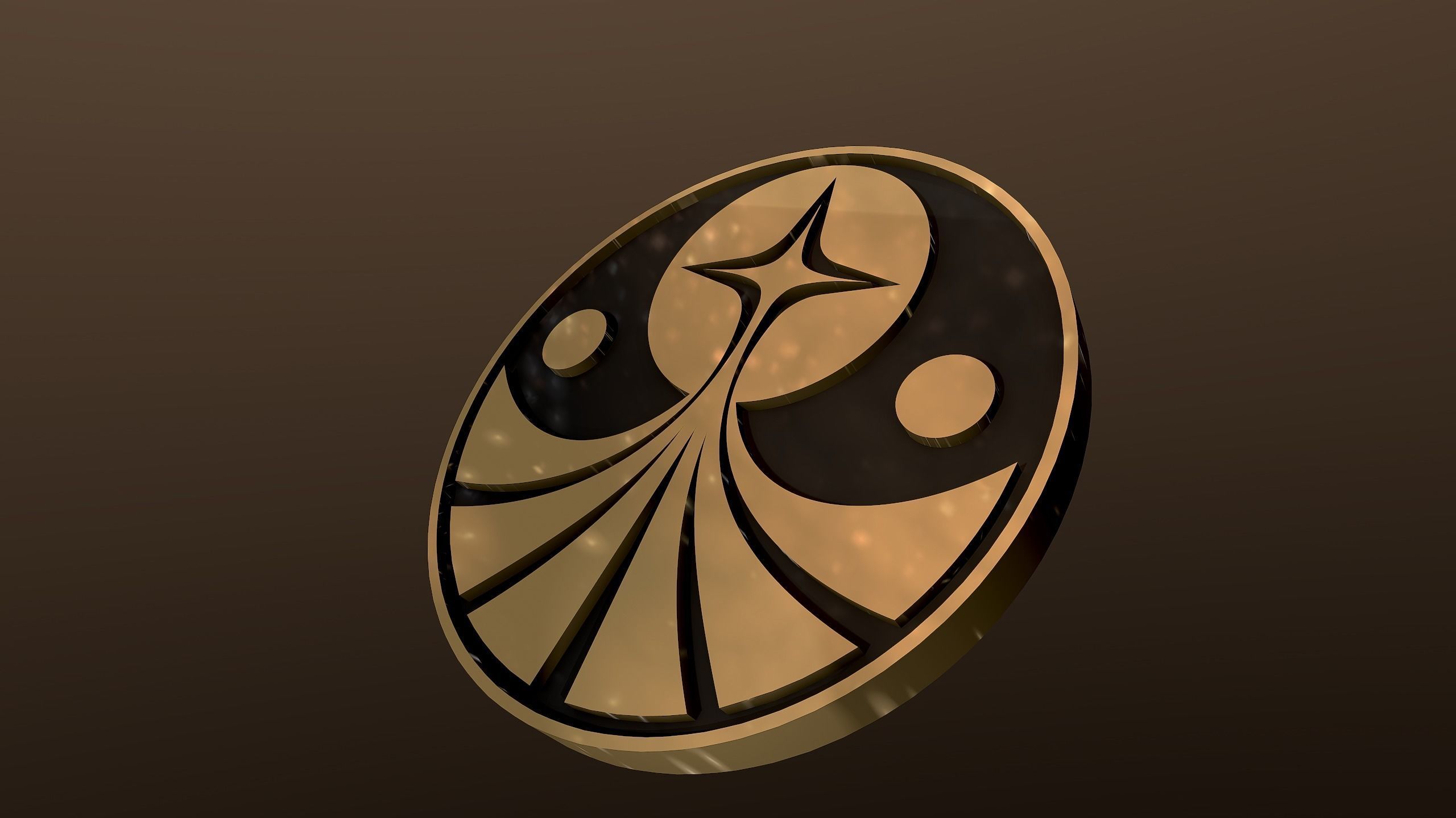 Foundation symbol coin fun Low-poly 3D model_4
