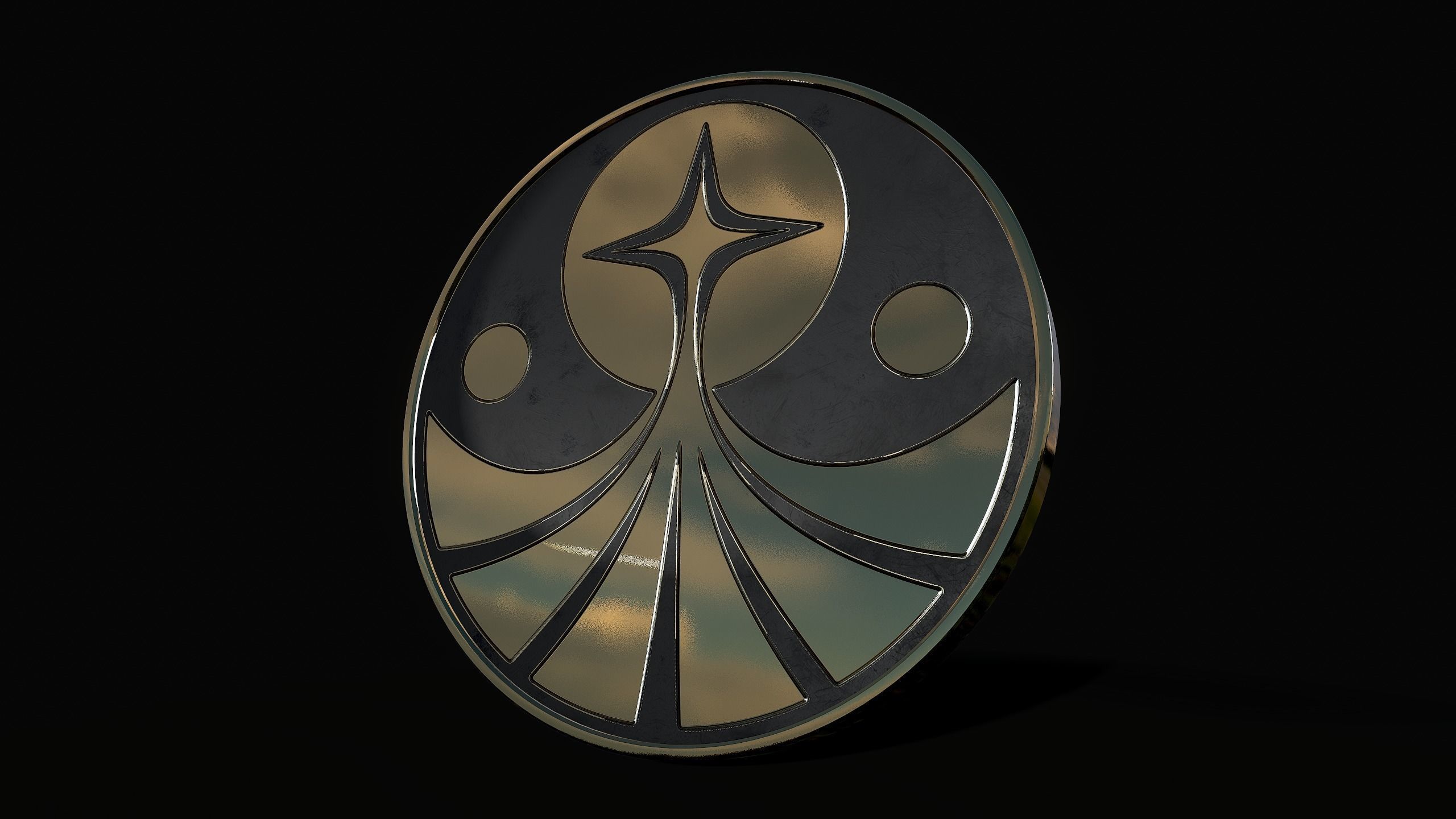 Foundation symbol coin fun Low-poly 3D model_9