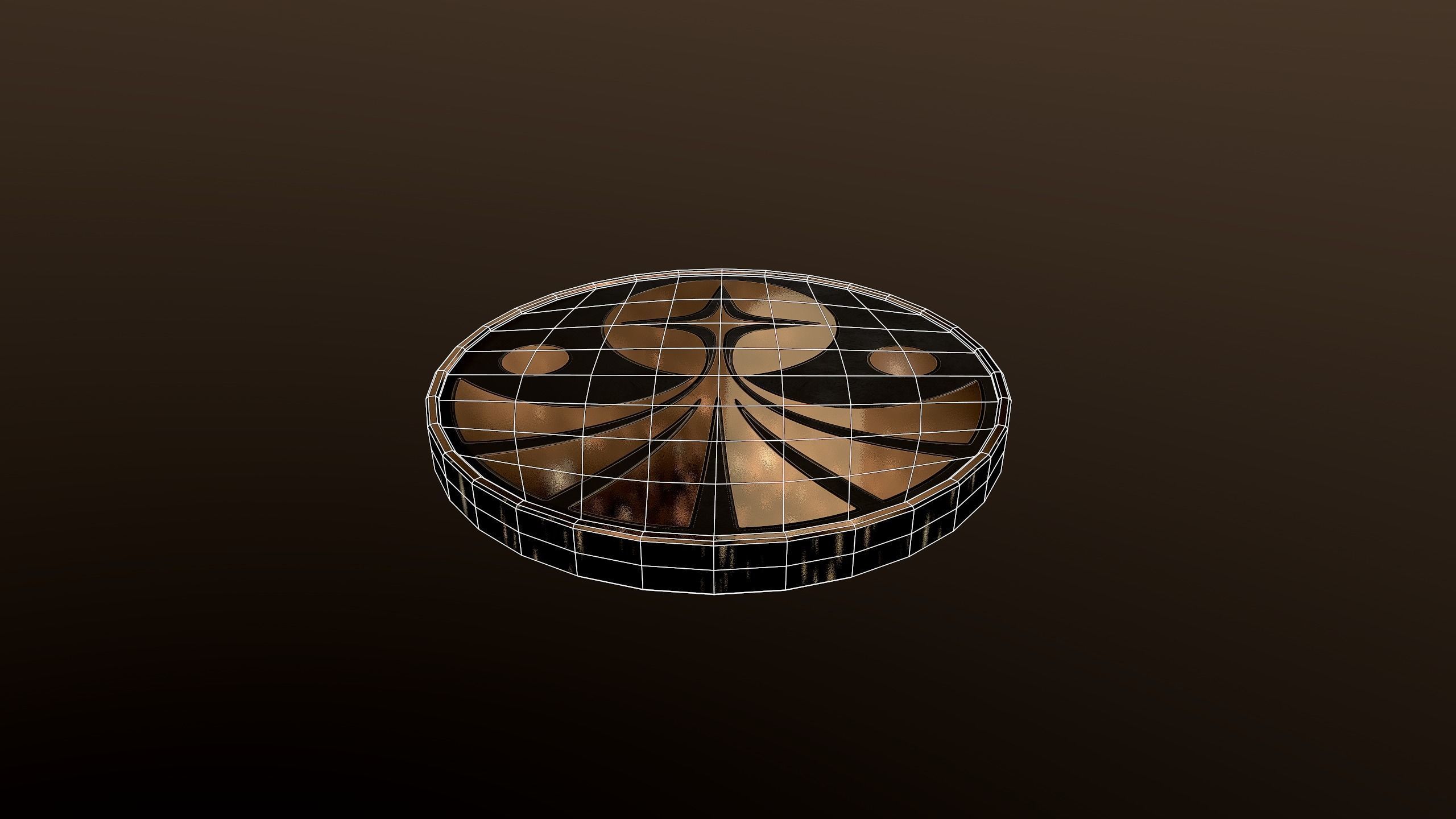 Foundation symbol coin fun Low-poly 3D model_5