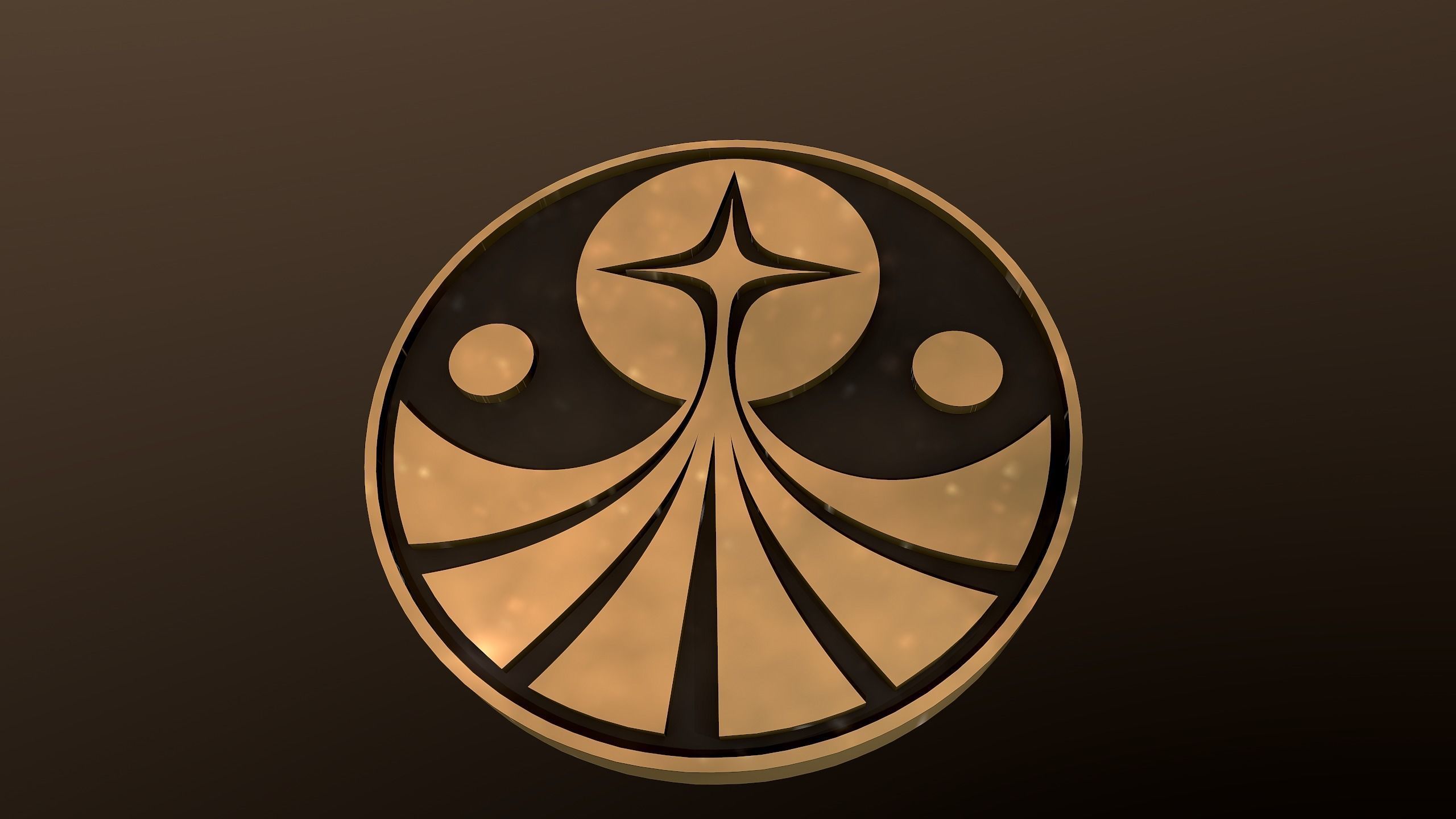 Foundation symbol coin fun Low-poly 3D model_6