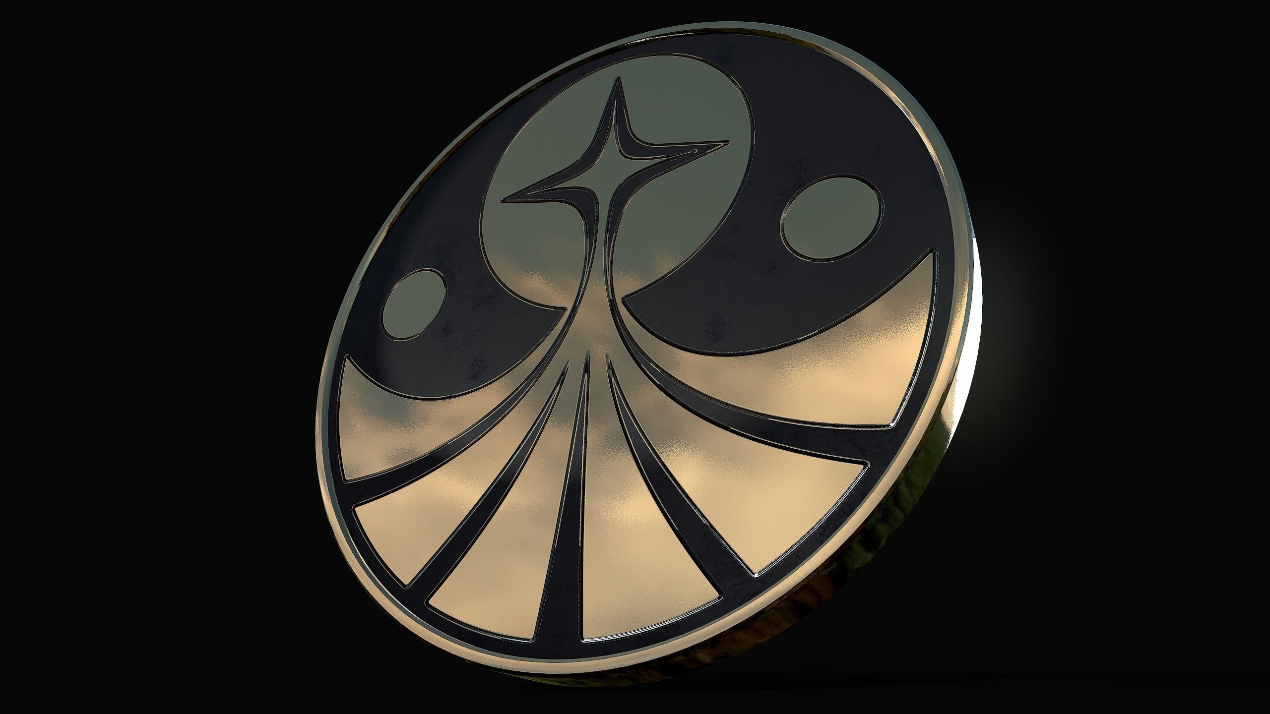 Foundation symbol coin fun Low-poly 3D model_12