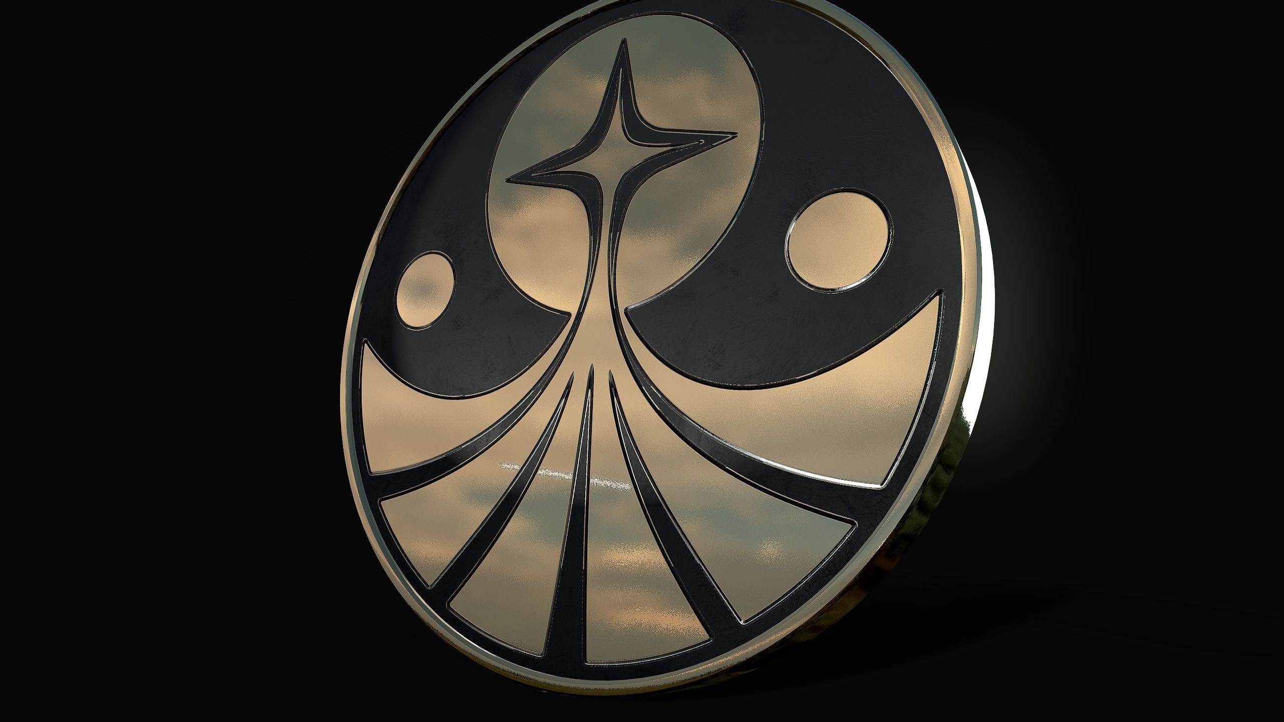 Foundation symbol coin fun Low-poly 3D model_13