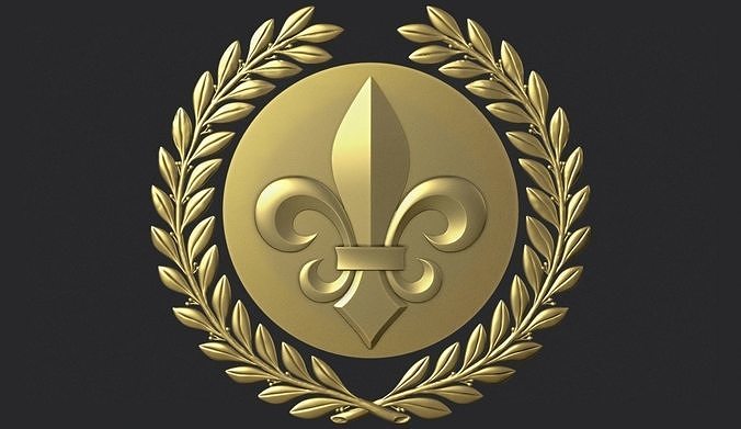 Heraldic Lily and Wreath 3D print model