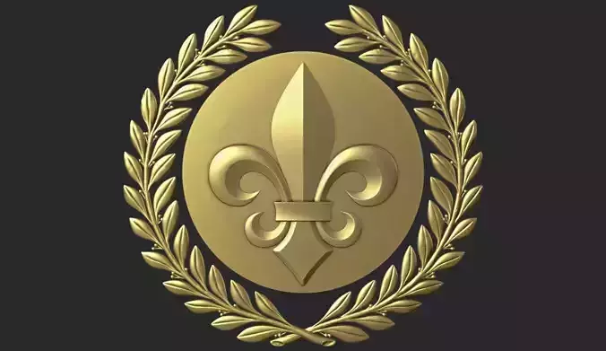 Heraldic Lily and Wreath 3D print model