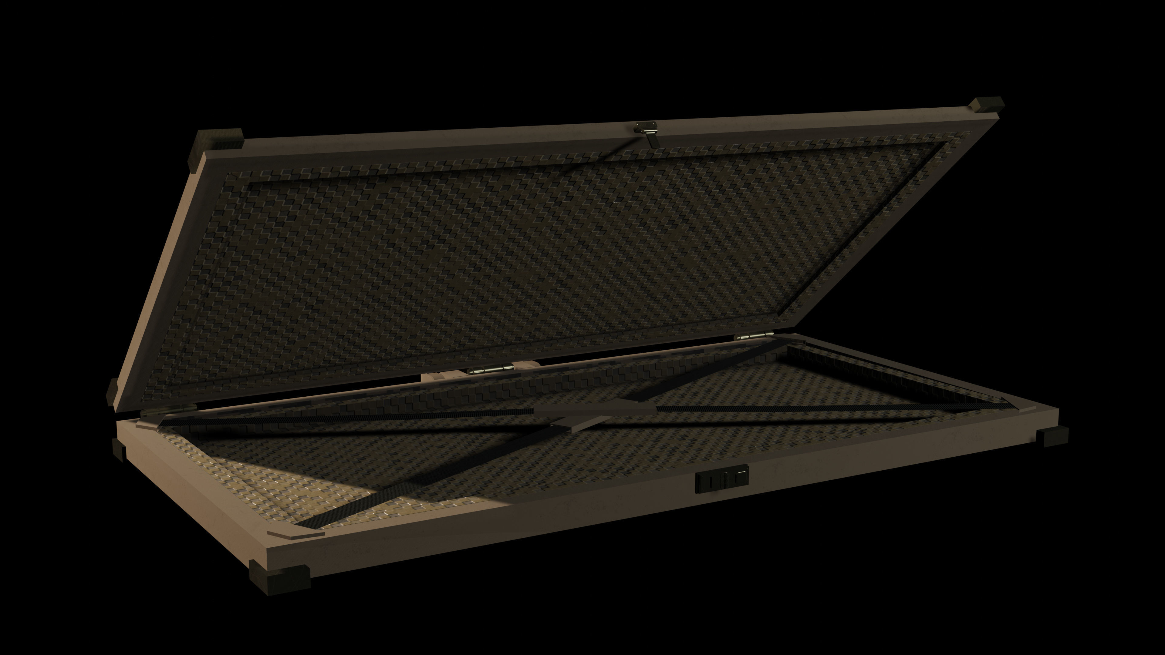 Realistic Military Weapon Case Green Camo Low-poly 3D model_1