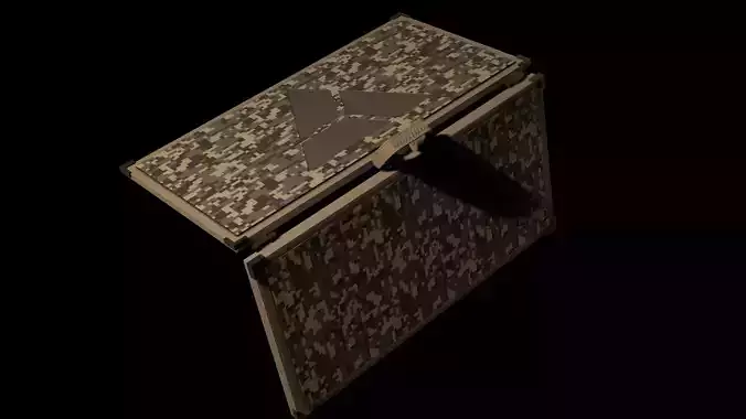 Realistic Military Weapon Case Green Camo Low-poly 3D model