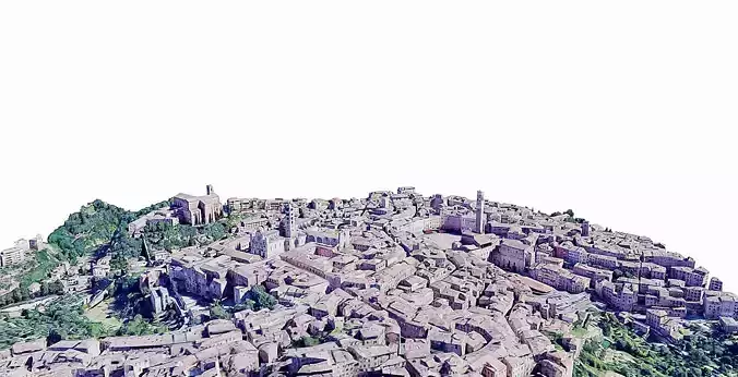 The historic centre of Siena Low-poly 3D model