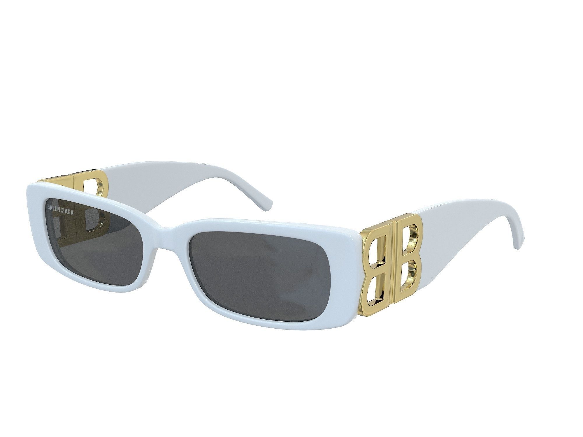 Balenciaga Eyewear Dynasty Rectangle Sunglasses BB0096S  Low-poly 3D model_3