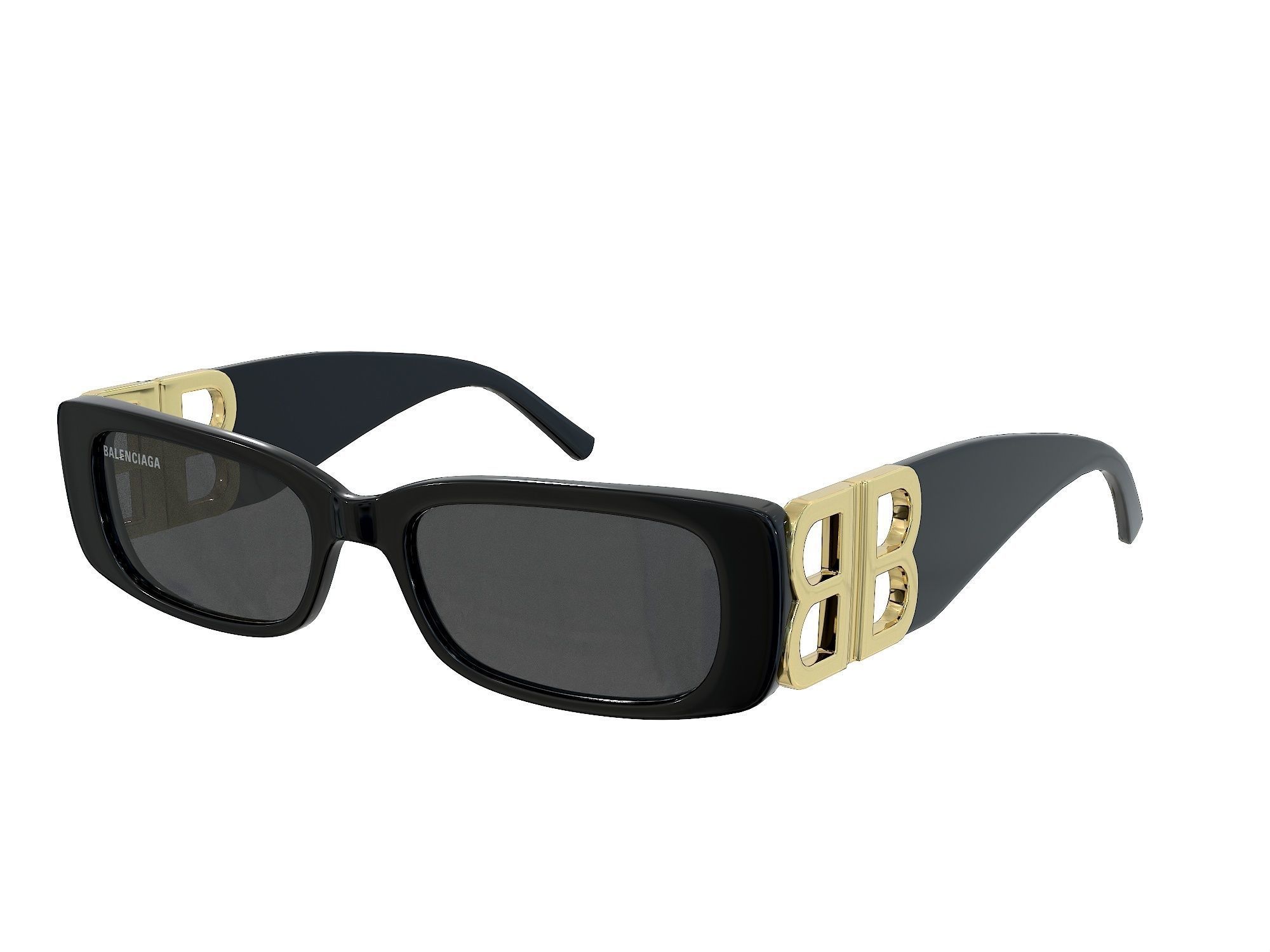 Balenciaga Eyewear Dynasty Rectangle Sunglasses BB0096S  Low-poly 3D model_4