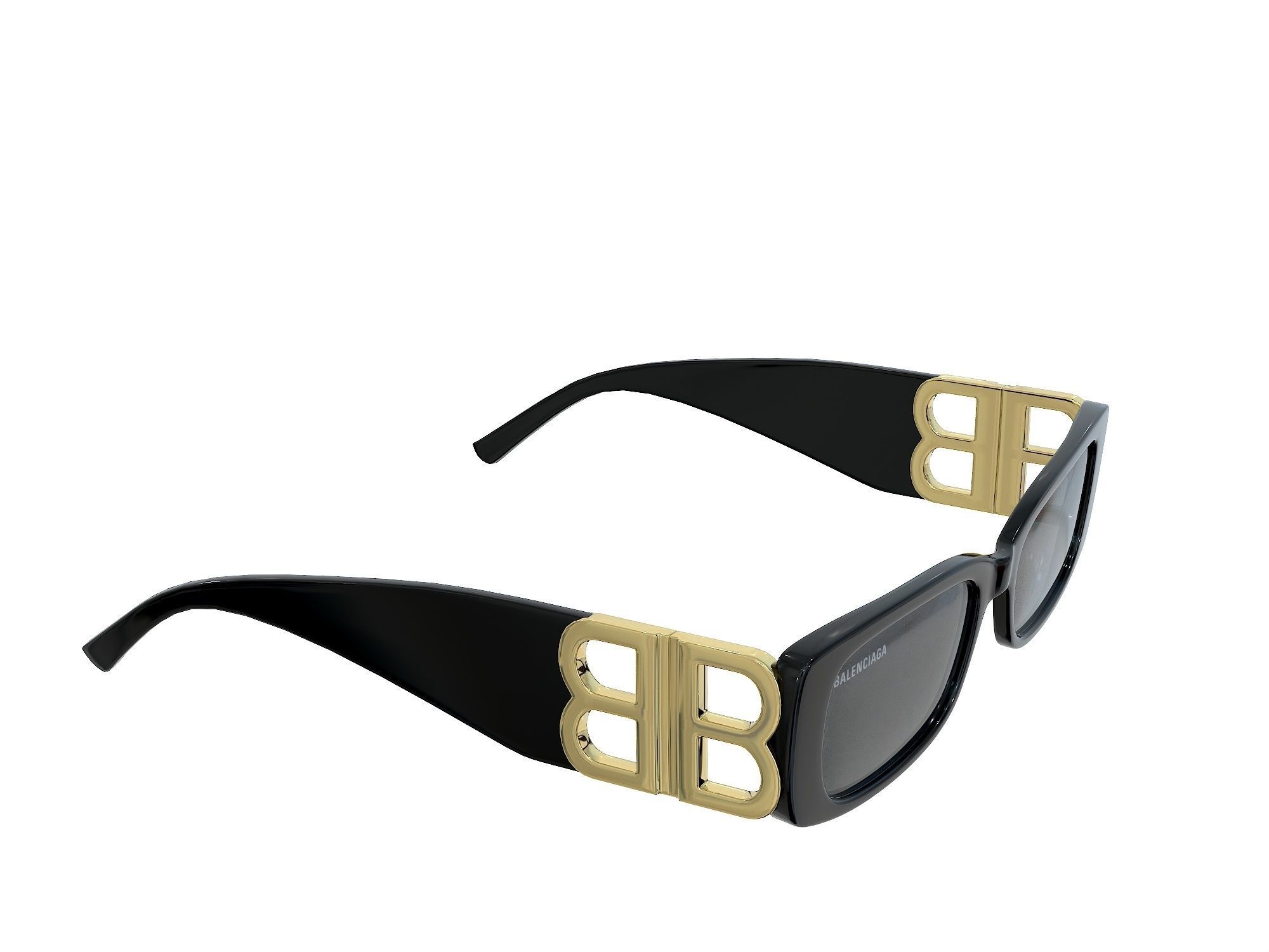 Balenciaga Eyewear Dynasty Rectangle Sunglasses BB0096S  Low-poly 3D model_6