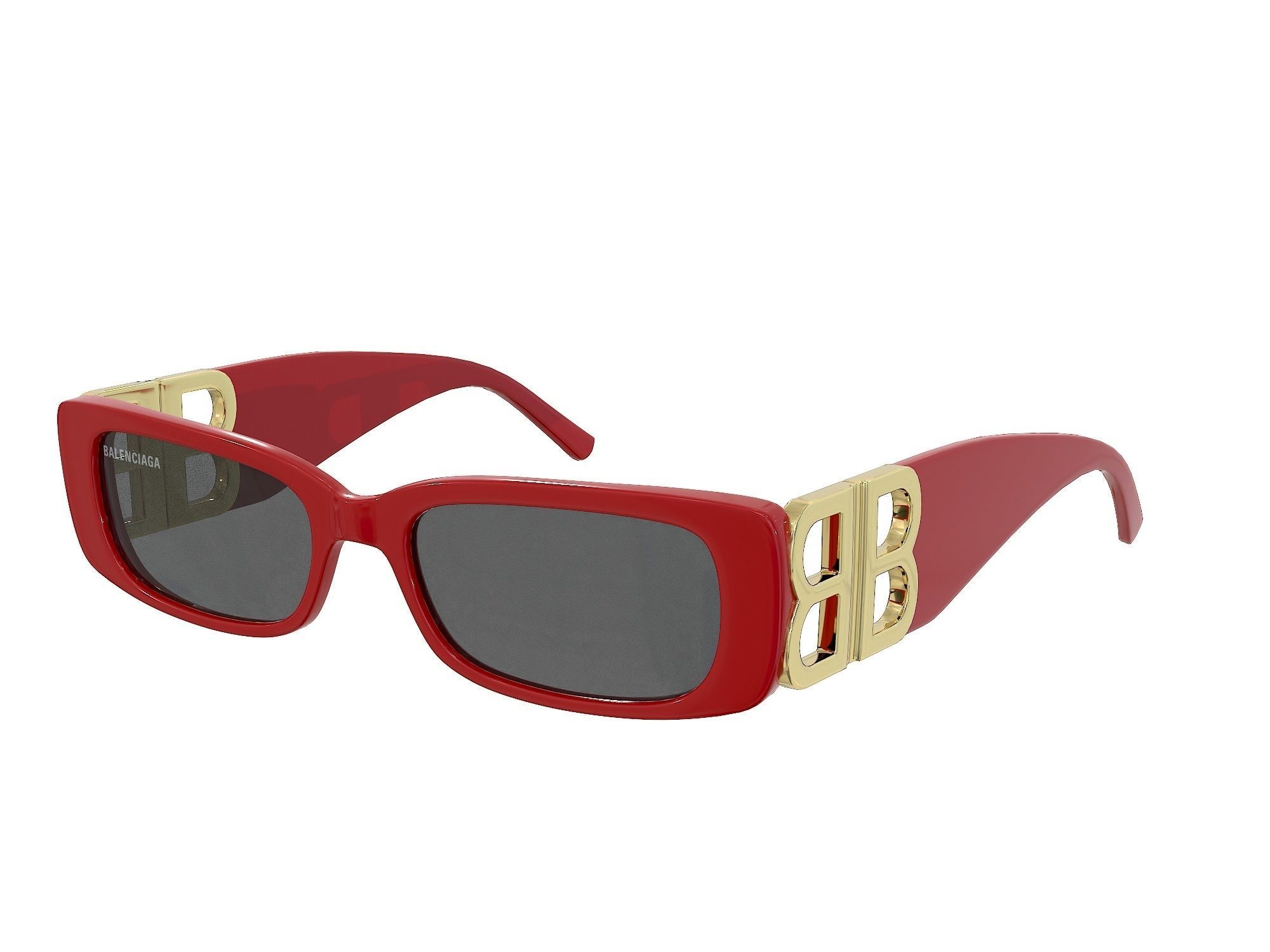 Balenciaga Eyewear Dynasty Rectangle Sunglasses BB0096S  Low-poly 3D model_2
