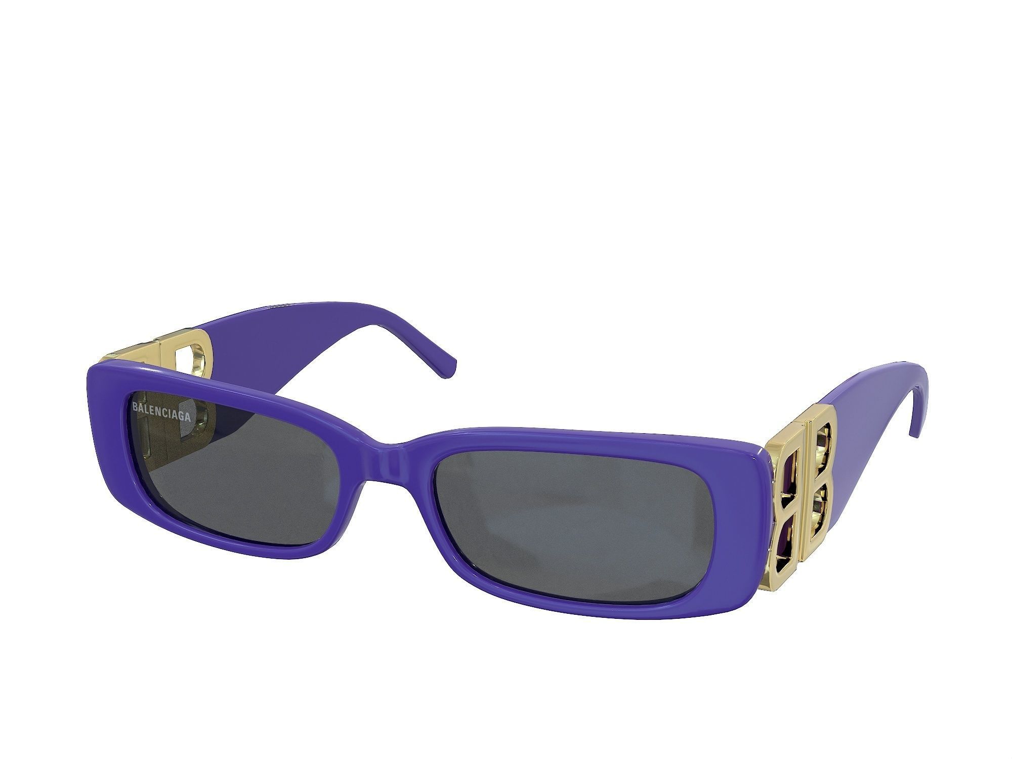 Balenciaga Eyewear Dynasty Rectangle Sunglasses BB0096S  Low-poly 3D model_9