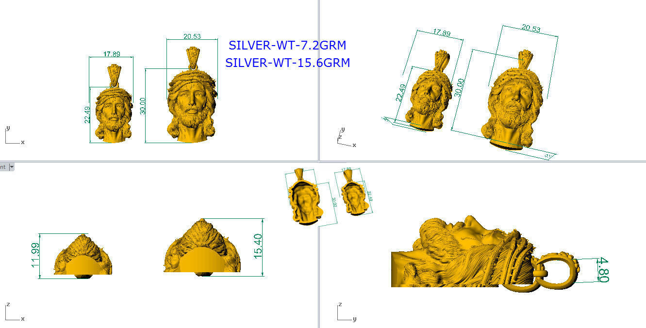 Jesus Head pendant 3D print model_1