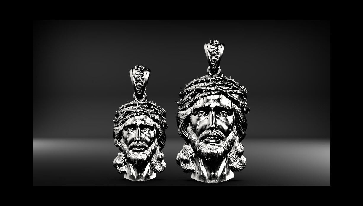 Jesus Head pendant 3D print model_5