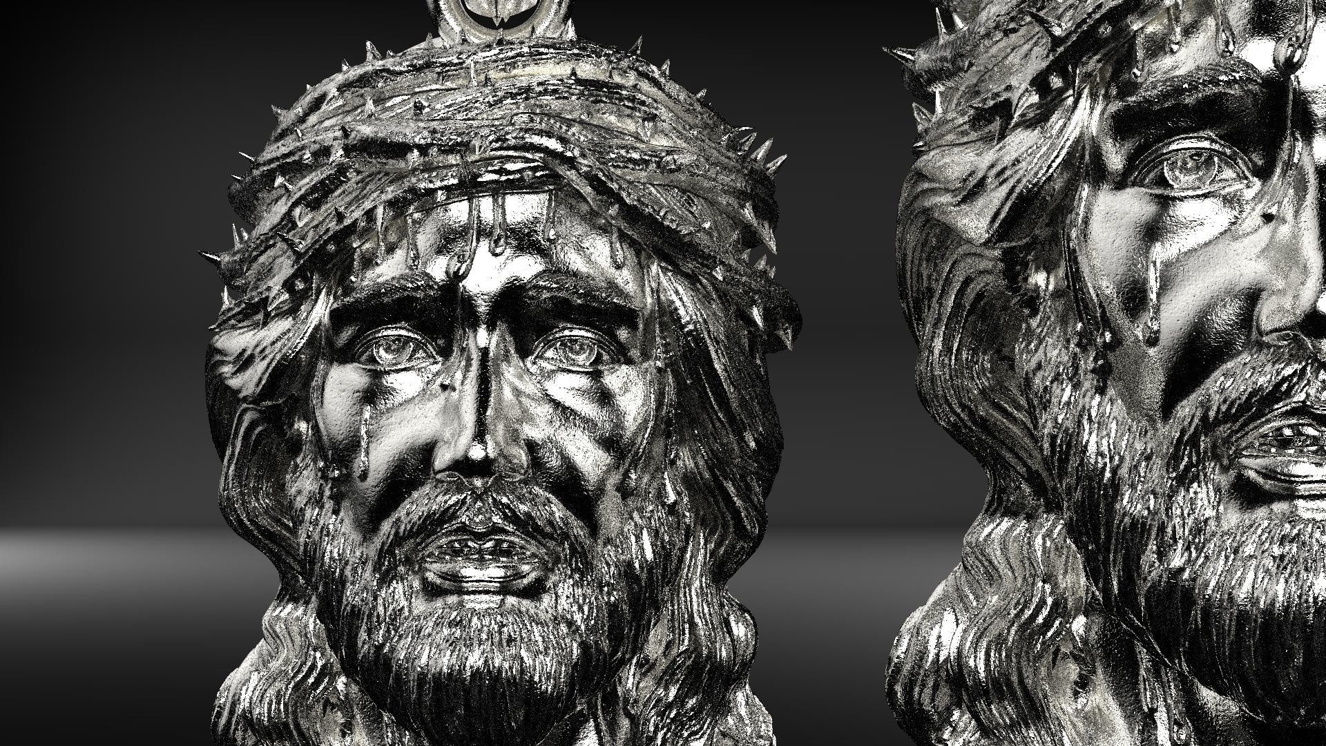 Jesus Head pendant 3D print model_13