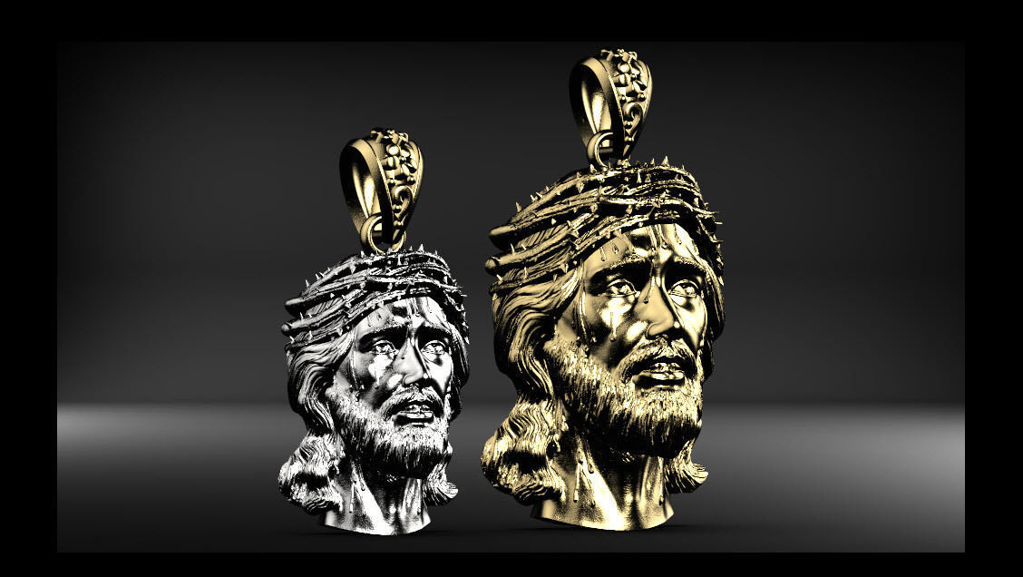 Jesus Head pendant 3D print model_3