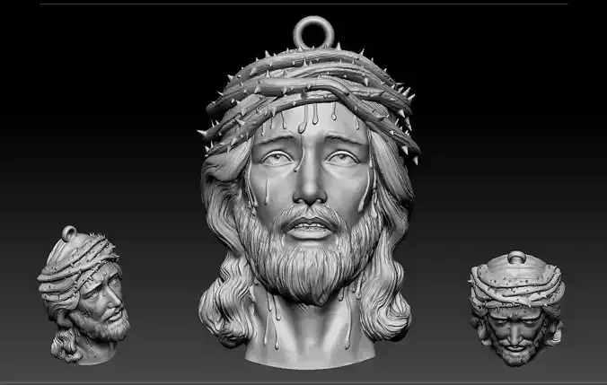 Jesus Head pendant 3D print model