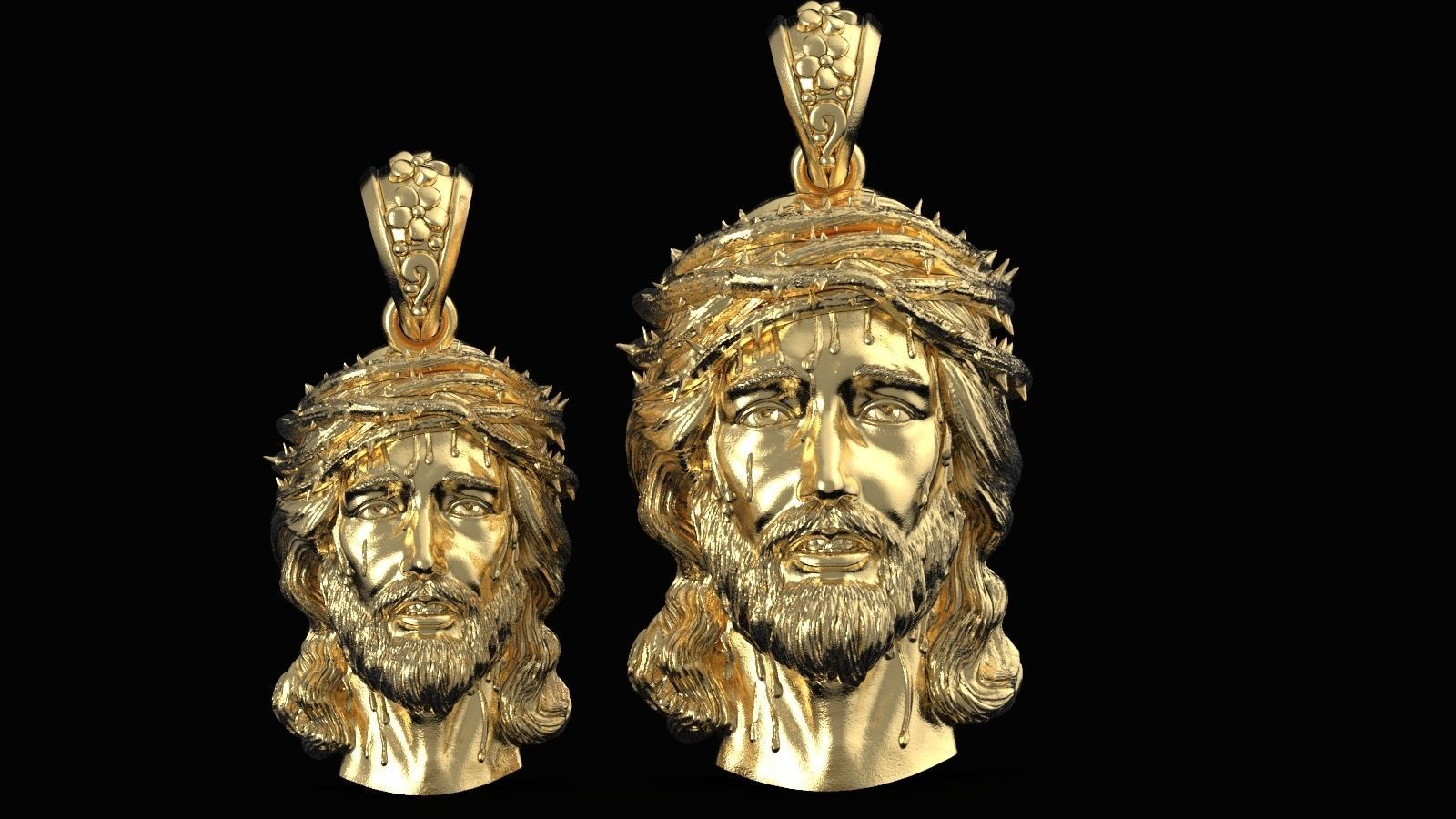 Jesus Head pendant 3D print model_14