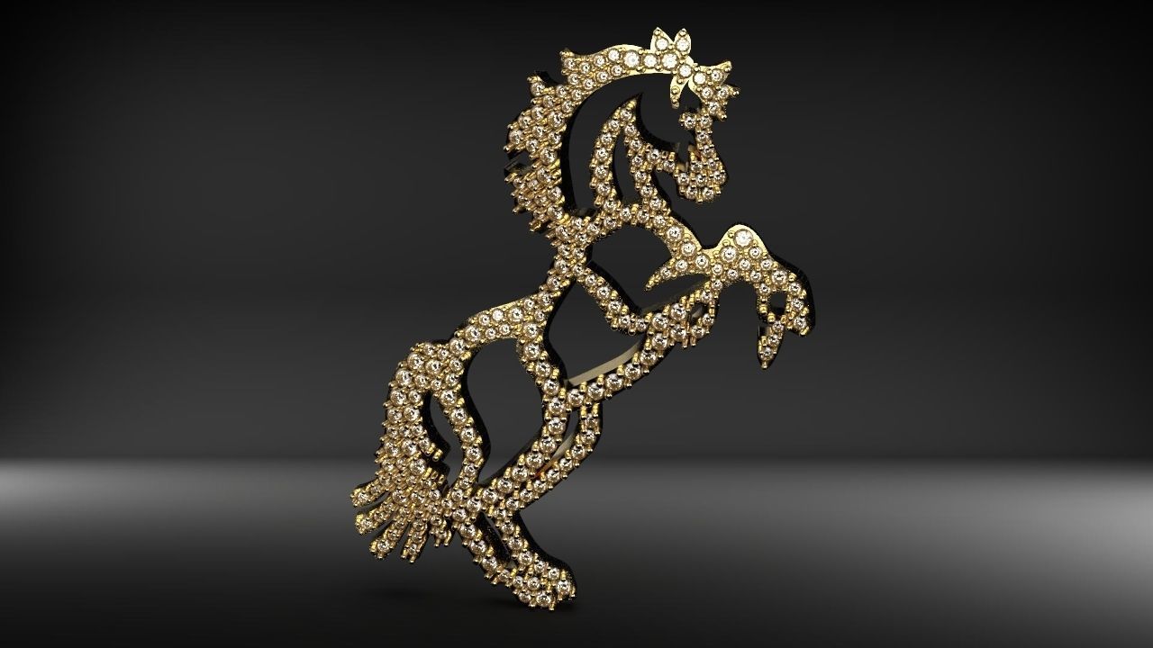 Diamond Horse pendant 3d model for 3d printing  3D print model_2