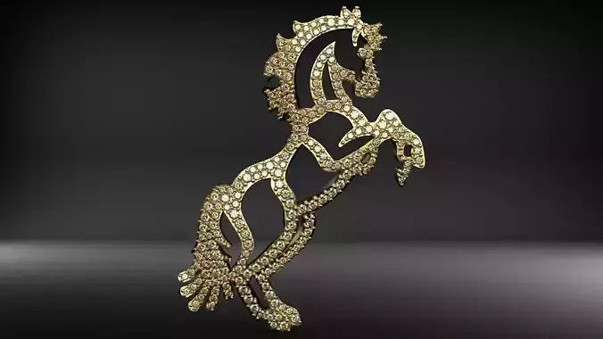 Diamond Horse pendant 3d model for 3d printing  3D print model