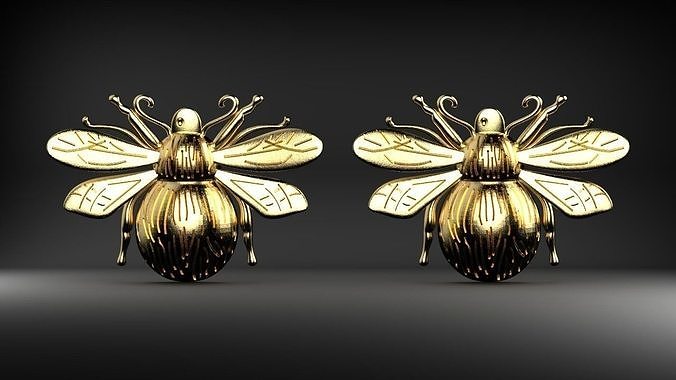 Tiny Bee stud Earring 3D print model
