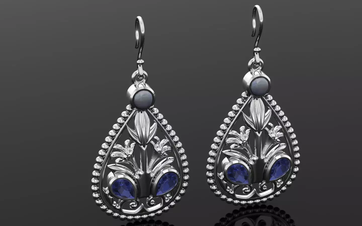 Fountain oxidize earring 3D print model