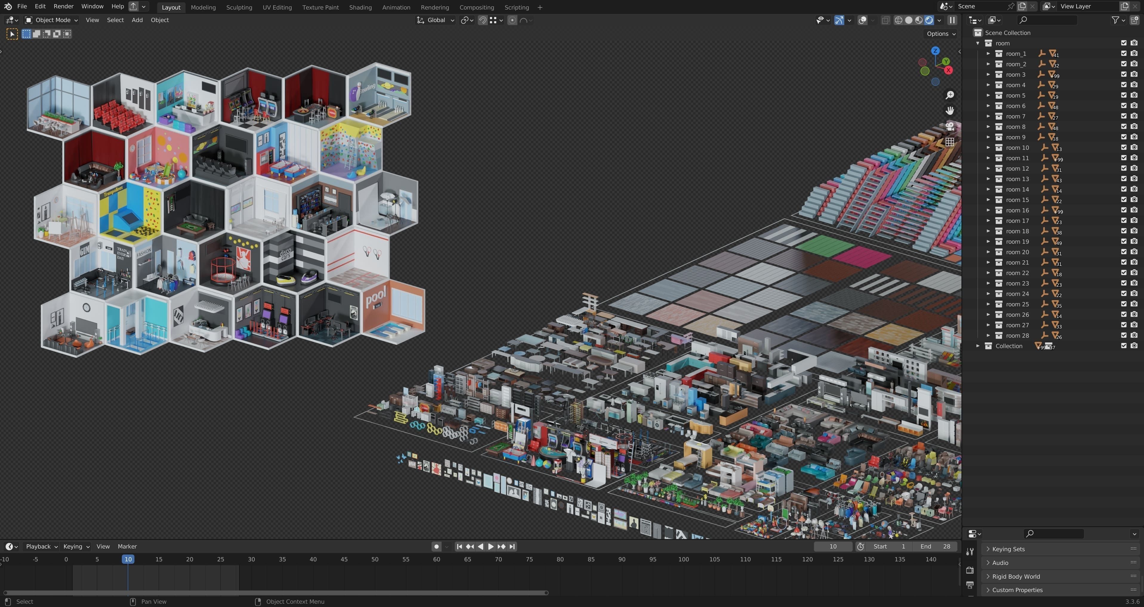 Entertainment Rooms Low-poly 3D model_54